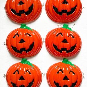 1990's Vintage Halloween JACK-O'-LANTERN Outdoor Light Porch Cover x 6